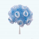 2.5" Diameter Stain Organza Flower 12X12 | Light Blue